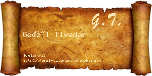 Geél Tivadar névjegykártya