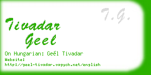 tivadar geel business card